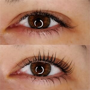 Wimpernlifting vorher und nachher